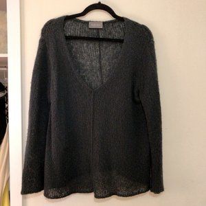 Black V-Neck Knit Sweater